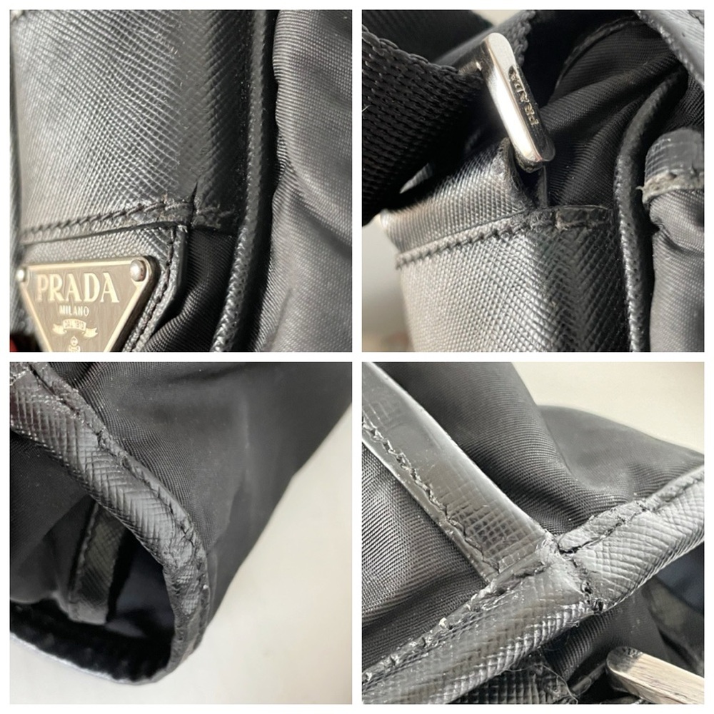 Prada black Tessuto nylon and saffiano leather messenger crossbody bag - Picture 5 of 12